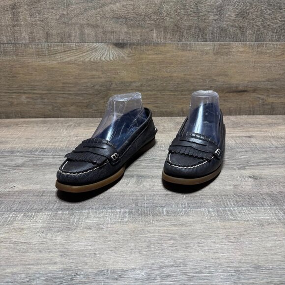 Sperry Topsider Navy Blue Lether Loafers Women's Size 8 - Picture 1 of 6